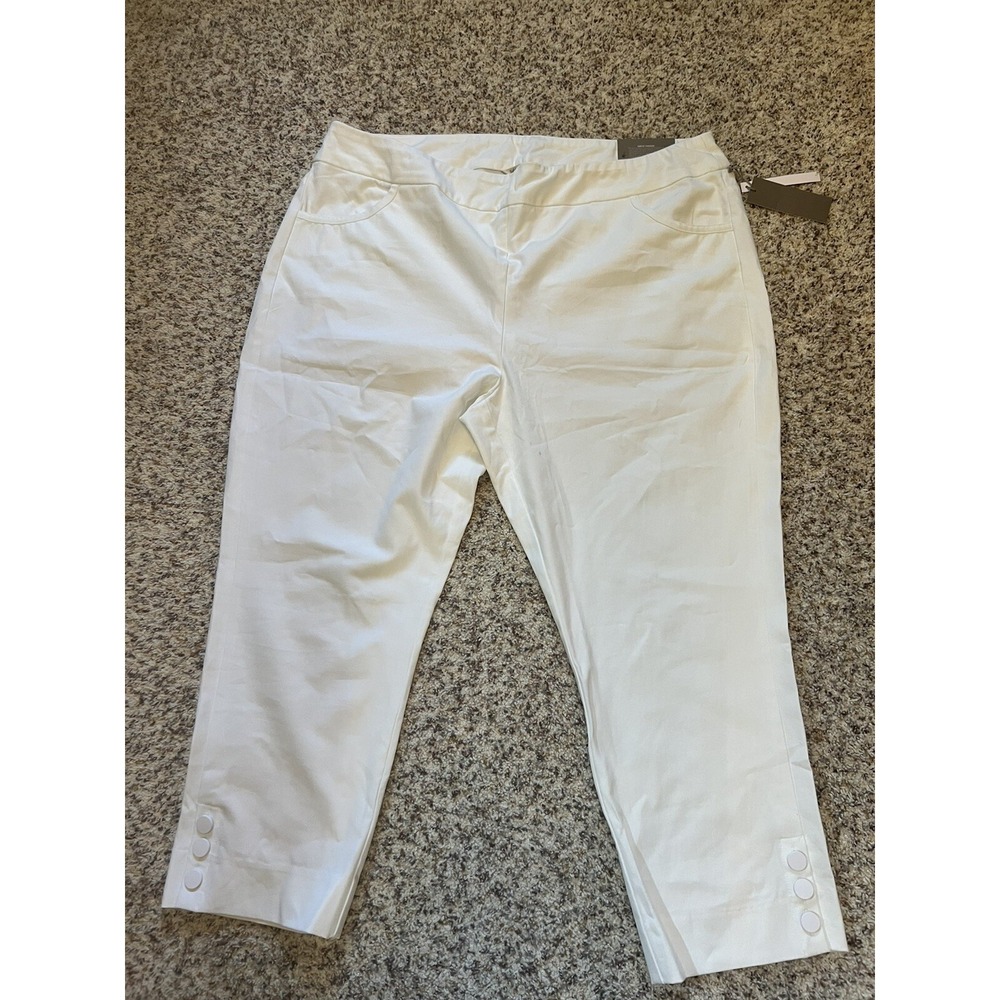 Soft Surroundings Women's Pants Beach Bound Pull On Crop Straight Leg Soft 2XL